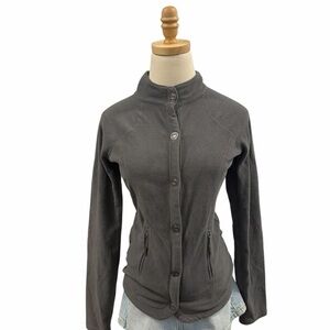 Oakley Fleece Jacket Snap Front Gray Athleisure Women’s Size S